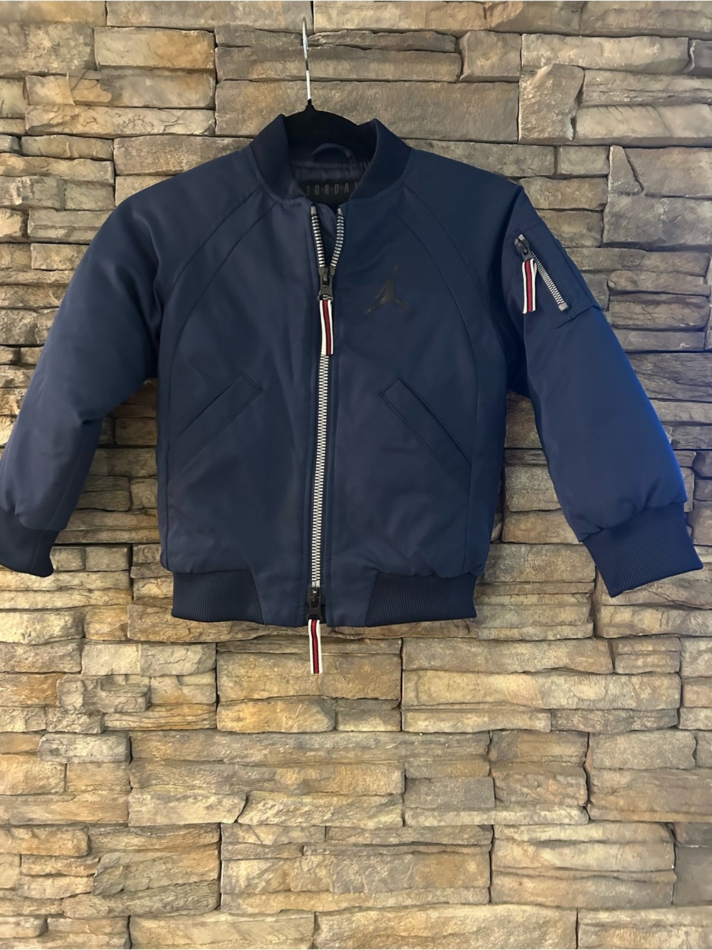 AIR JORDAN JUMPMAN BOYS KIDS BLUE BOMBER JACKET SIZE 4